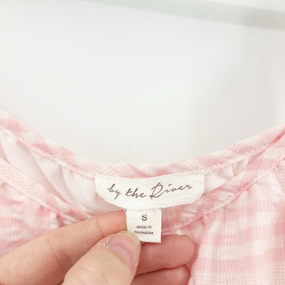 By The River Womens Colorblock Plaid‎ Sleeveless Tiered Pastel Country Dress S - Picture 7 of 10